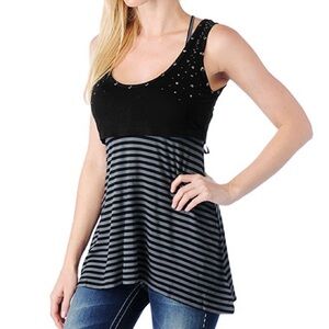 Affliction Kloey Stripe Double Tank